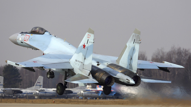 Russian Su-35 taking off