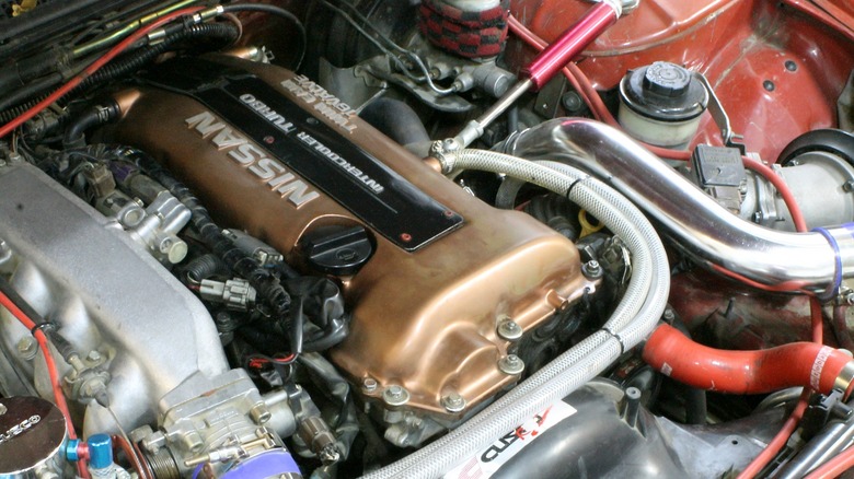 Closeup view of redtop SR20DET