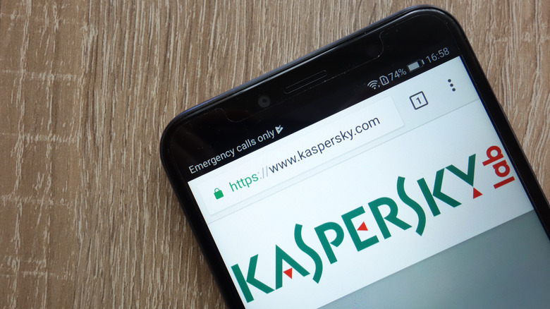 Kaspersky software on a phone