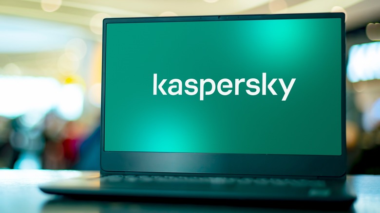 Kaspersky software on laptop
