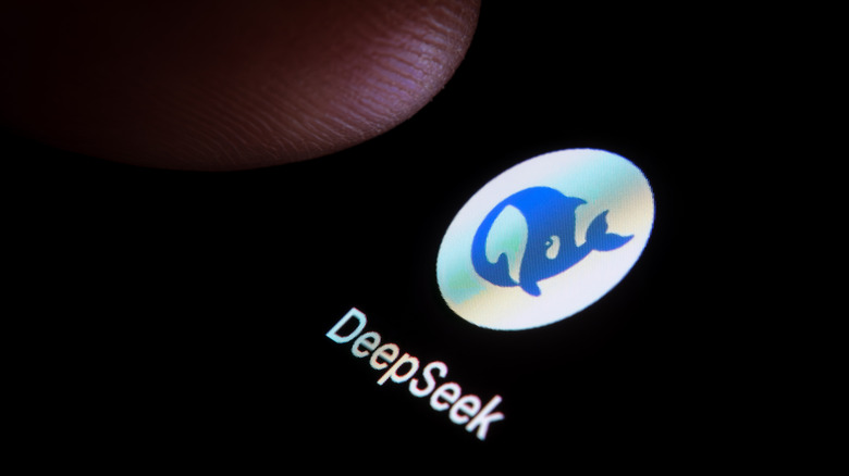 Deepseek logo and name on a smartphone screen