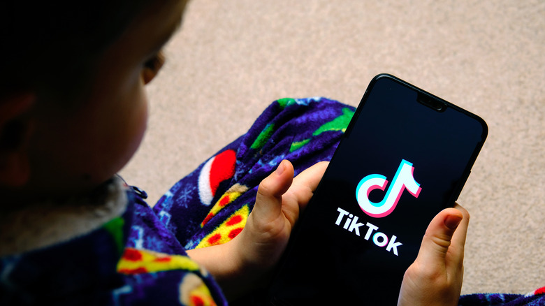 Child spending time on TikTok