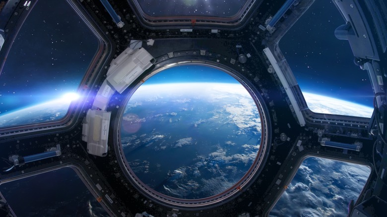 view through window on ISS