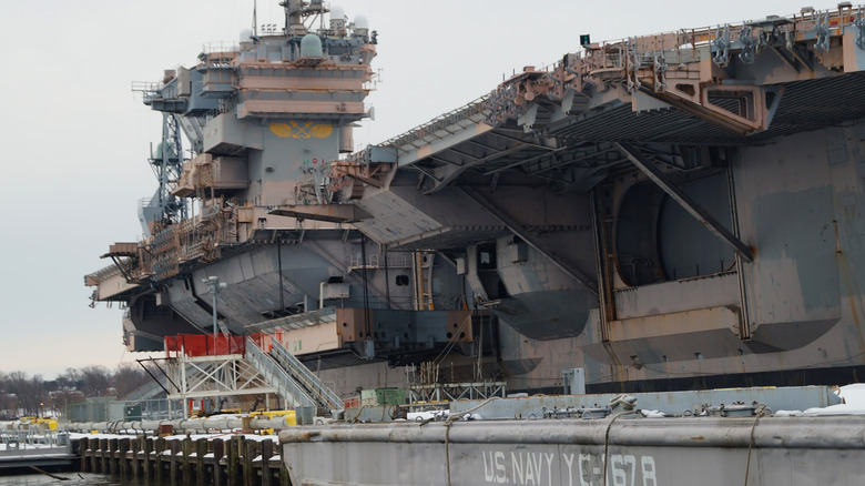 USS John F. Kennedy in maintenance