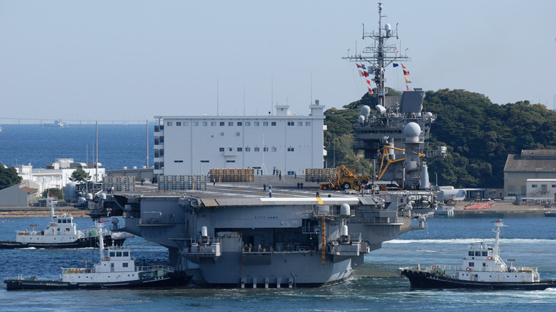 USS Kitty Hawk docked