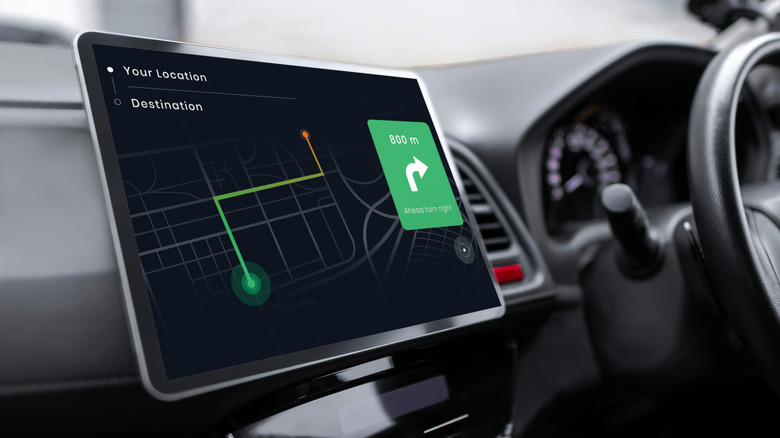 GPS on in-car display