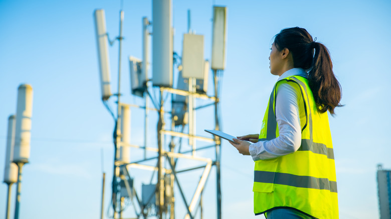 Engineer at phone mast