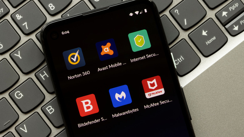 Android antivirus apps installed on a smartphone