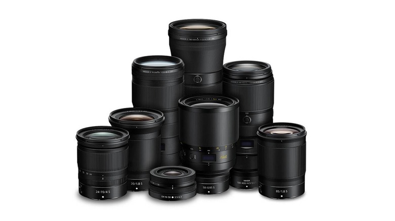 Image shows the Nikon Z mount lens collection