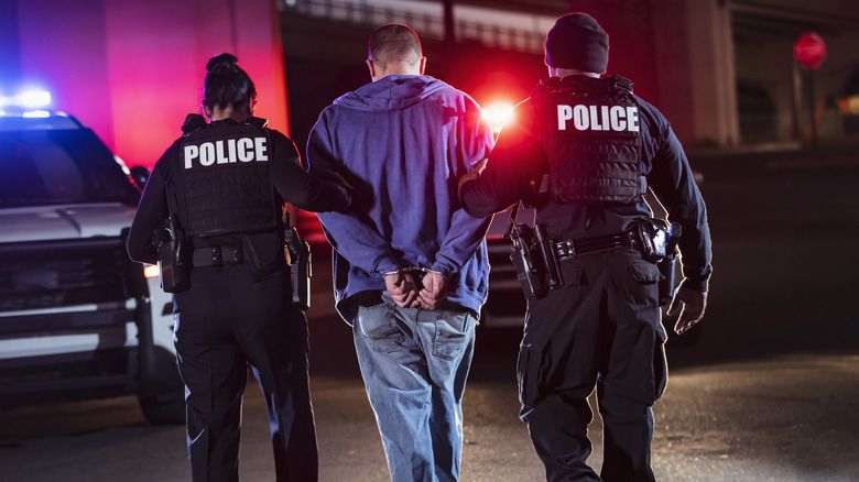 police officers arresting a man