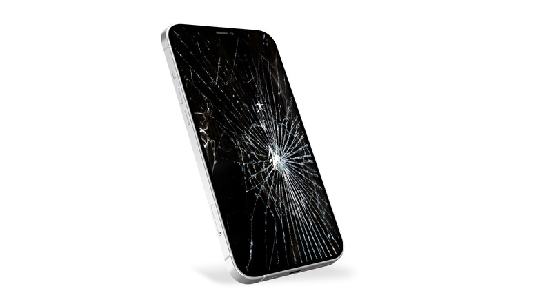 Smartphone with cracked screen