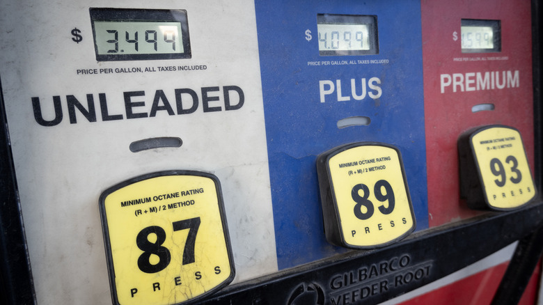 Gas station pump selection buttons