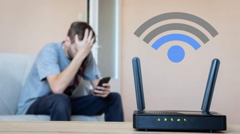 Man near router