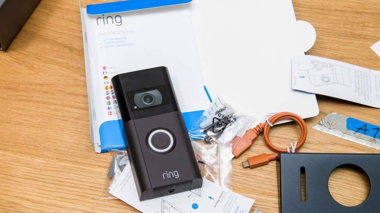 Ring doorbell with bag contents