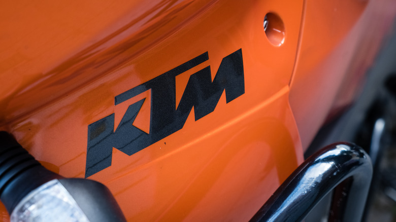 ktm logo orange paint door