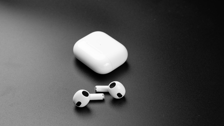 AirPods case and earbuds