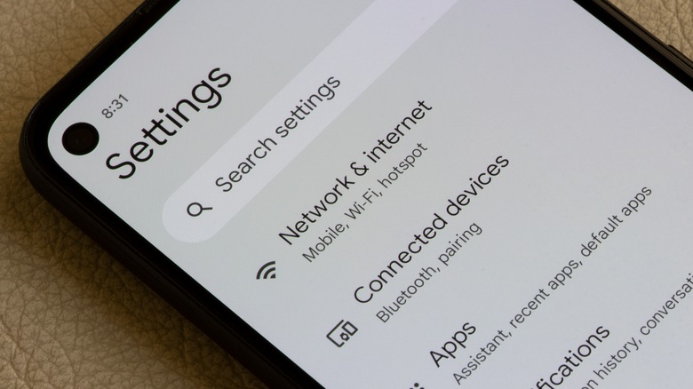 Android phone settings