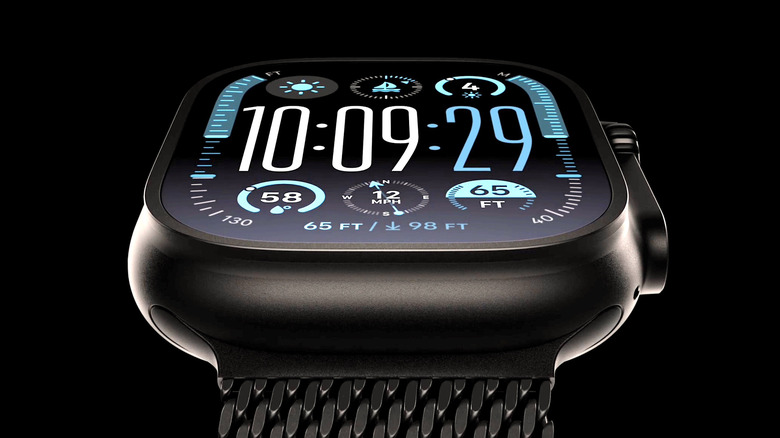 Illuminated face of Apple Watch