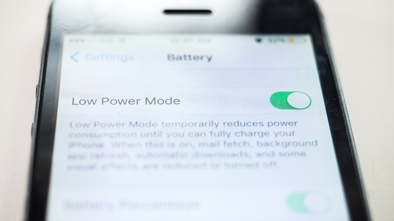 Low Power Mode enabled on iPhone