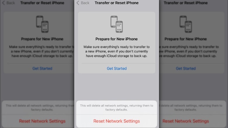 iPhone Reset Network Settings screenshot