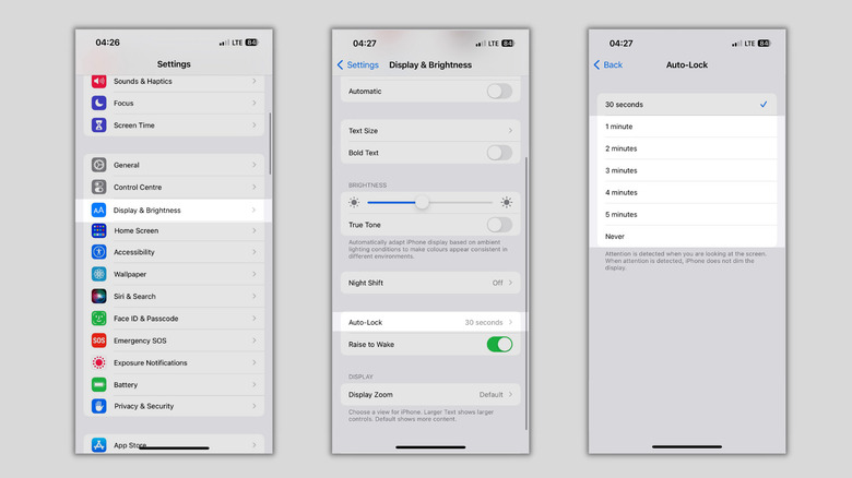 steps to increase Auto-Lock on iPhone