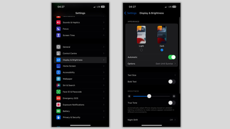 steps to disable Dark Mode on iPhone