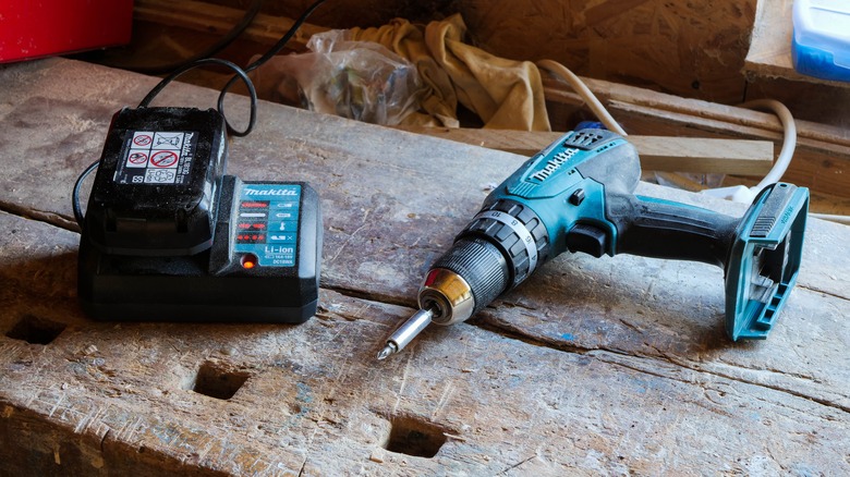 Makita battery charger and power drill