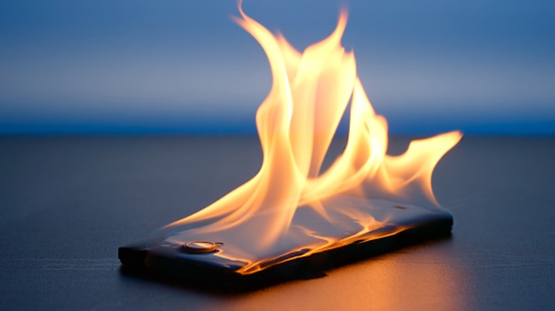 Phone on fire