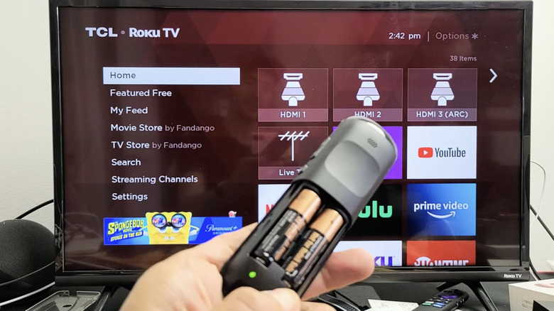 Roku TV remote blinking green