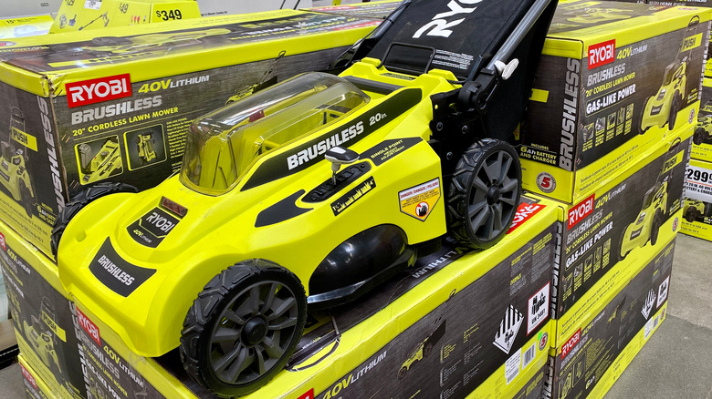 A Ryobi lawn mower