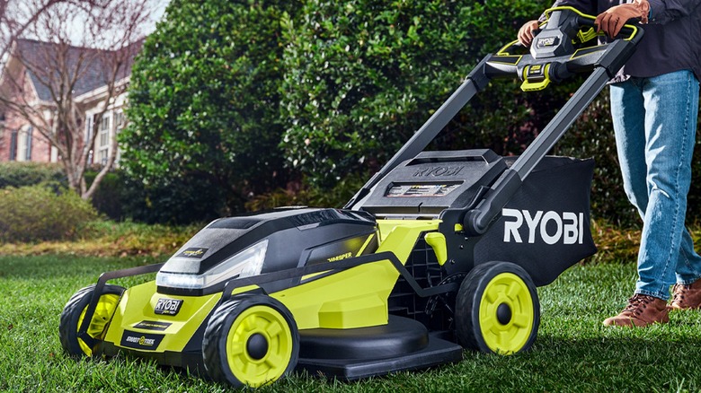 A Ryobi lawn mower