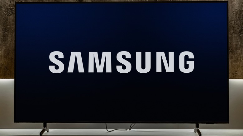 Samsung logo on TV