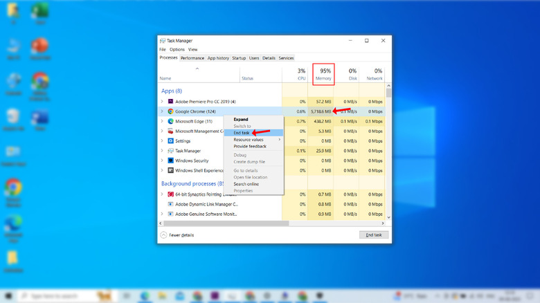 Screenshot of the Windows Task Manager