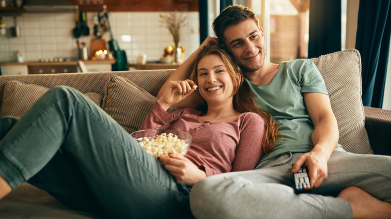 Couple watching tv