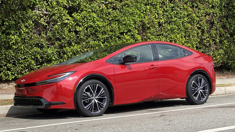 Toyota Prius parked on side of road