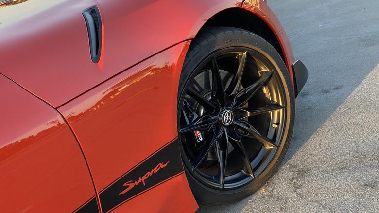 close-up of Toyota GR Supra wheel