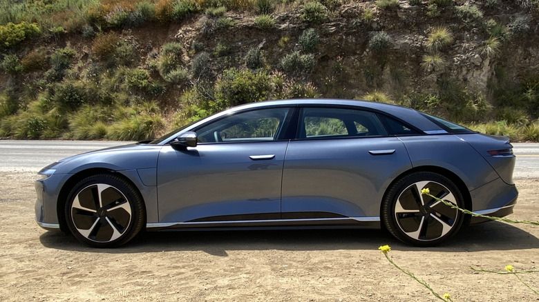 Lucid Air parked on side of road