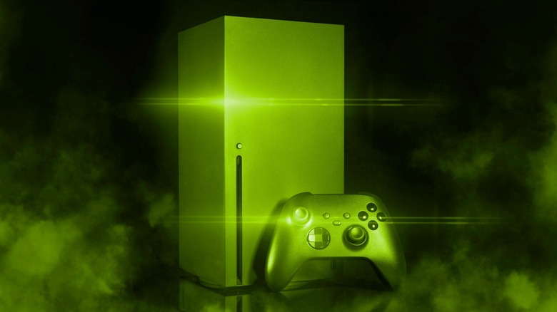 Xbox Series X in green mist