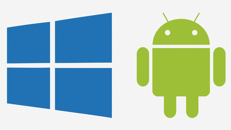 Windows and Android logos