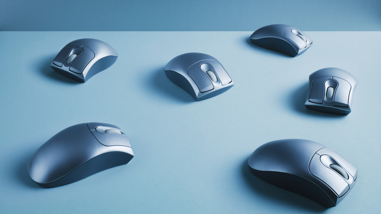 Wireless mice on a stylized blue backdrop