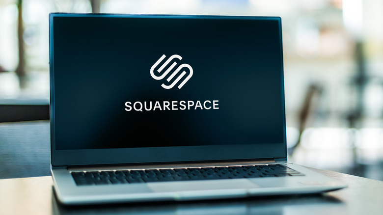 Squarespace logo on a laptop