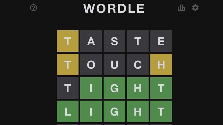 Solved Wordle puzzle