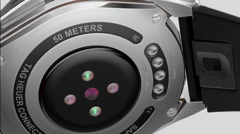 Tag Heuer smartwatch sensor closeup