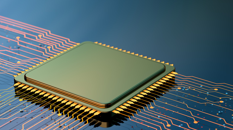 Digital image of computer processor chip