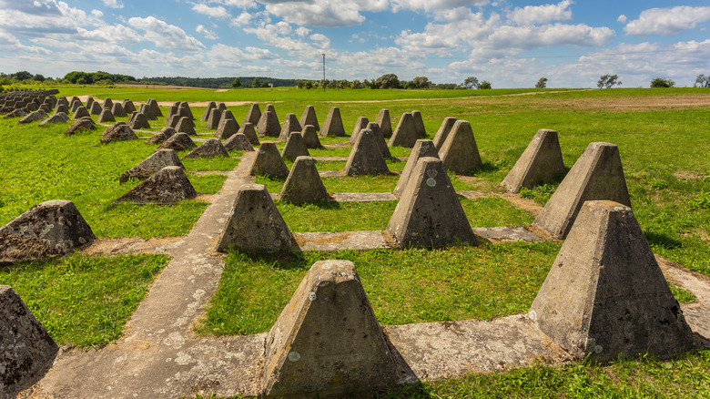 Dragon's teeth from World War II are still visible today.