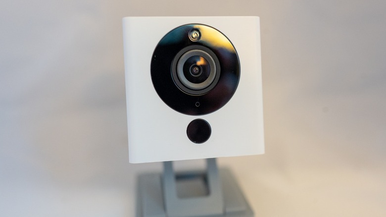 white and black Wyze wireless camera 