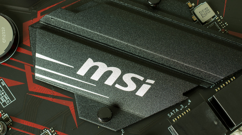 Close up on MSI motherboard