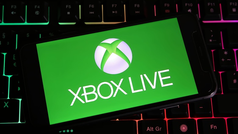 Xbox Live on smartphone screen