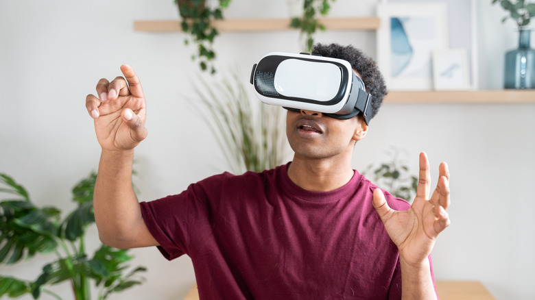 Man using VR headset