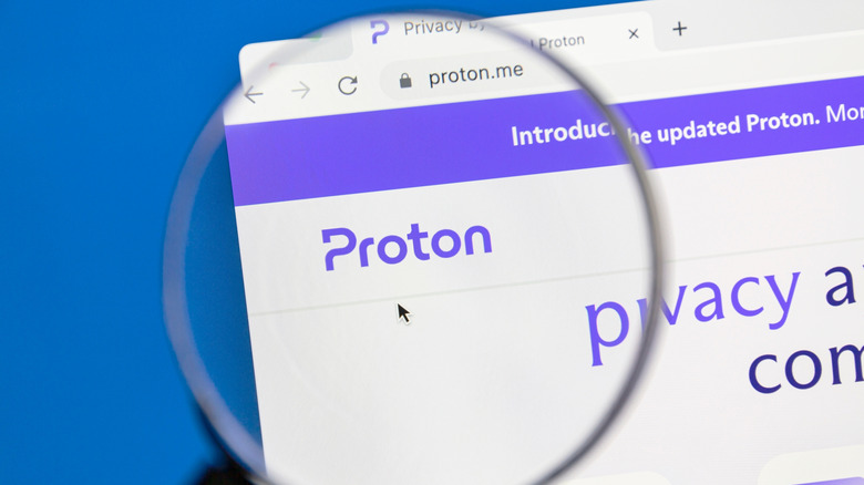 Protonmail webpage